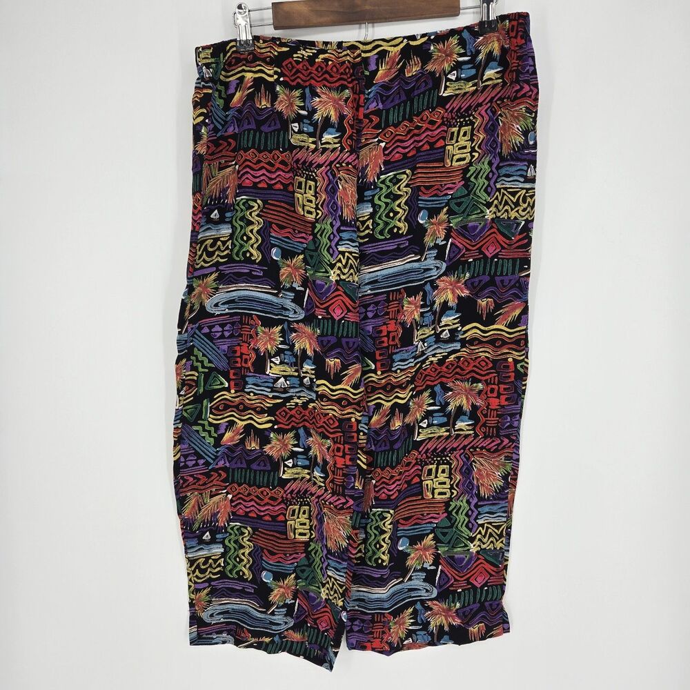 Vintage 90s Chicos Tropical Geometric Pull On Pant XL